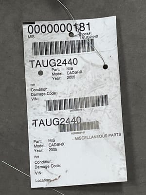 2005 Cadillac Cadsrx Miscellaneous Parts