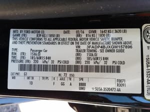 2016 Ford Fiesta Steering Column