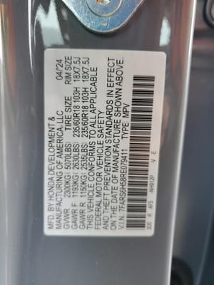 2024 Honda Cr-v Fuel Pump