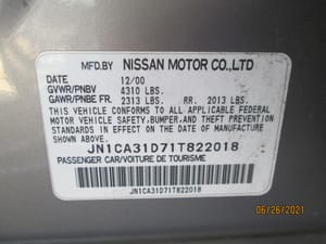 2001 Nissan Maxima