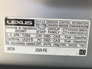 2012 Lexus Es350