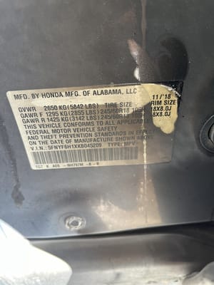 2019 Honda Pilot