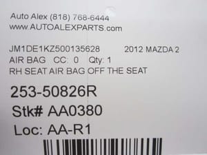 2012 Mazda Mazda2 Airbag