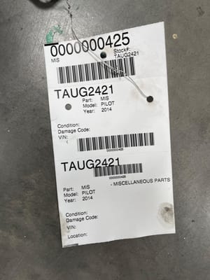 2014 Honda Pilot Miscellaneous Parts