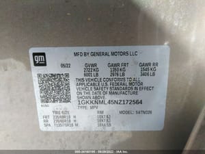 2022 GMC Acadia Instrument Cluster
