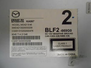 2014 Mazda Mazda3 Radio Audio
