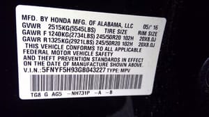 2016 Honda Pilot