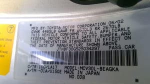 2002 Lexus Es300 Bumper Cover - Rear