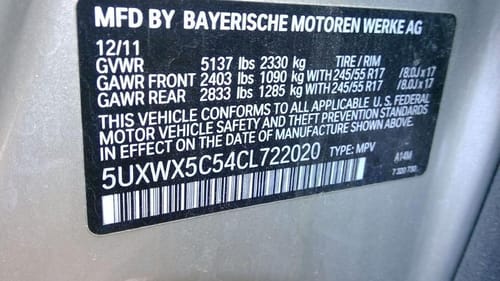 2012 BMW X3