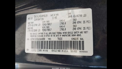 2006 Dodge Dpu15
