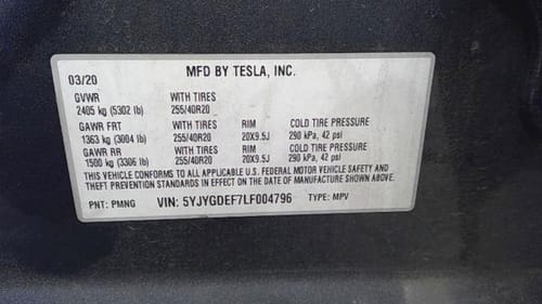 2020 Tesla Model Y
