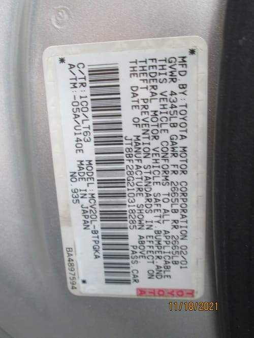 2001 Lexus Es300
