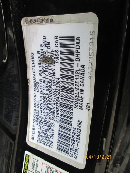 2004 Toyota Matrix