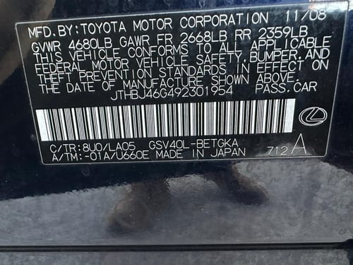 2009 Lexus Es350