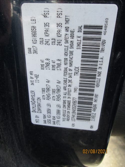 2003 Dodge Dpu15