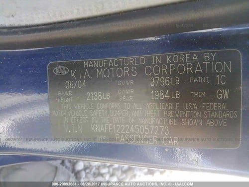 2004 Kia Spectra
