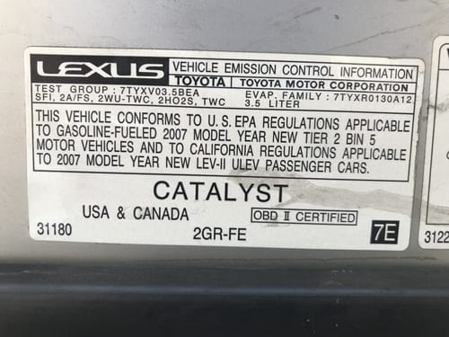 2007 Lexus Es350