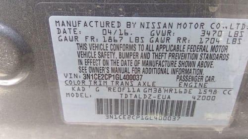 2016 Nissan Versa