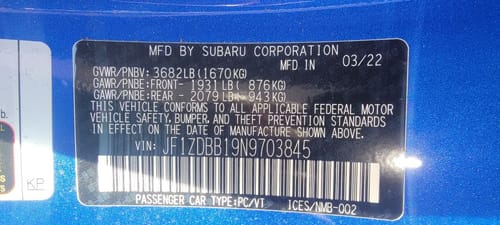 2022 Subaru Subbrz