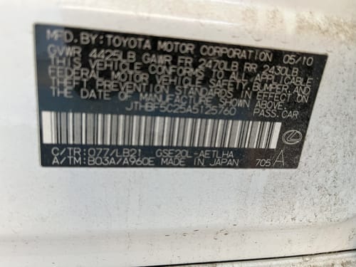 2010 Lexus Is250