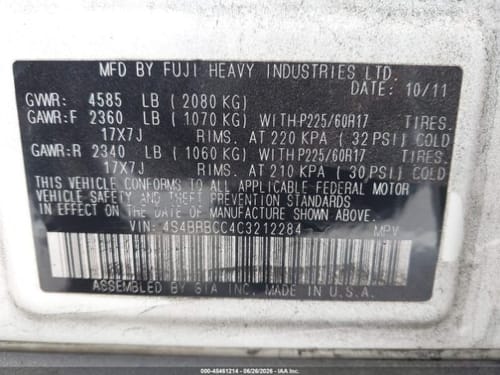 2012 Subaru Legacy