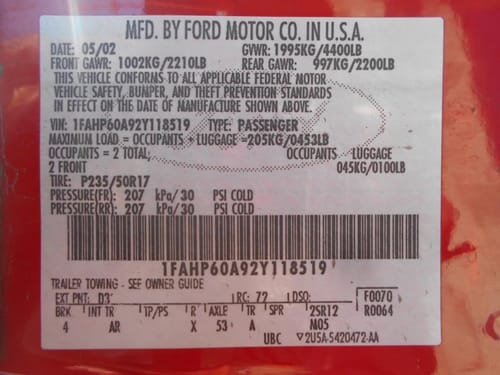 2002 Ford Thunderbird