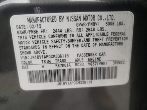 2012 Infiniti M37