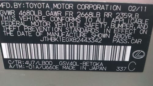 2011 Lexus Es350